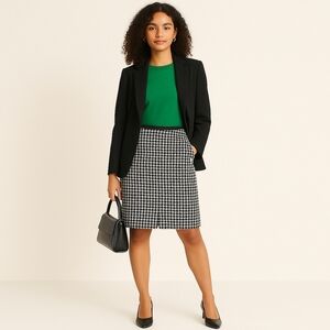 Tory Burch Gray Houndstooth Wool-Blend Skirt – Size 10 (EUC)